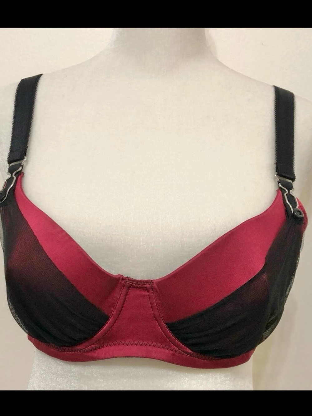 Virginie Boy Paris Satin Mesh Bra Sexy Lingerie Mobwife Retro Glam Femme Fatale
